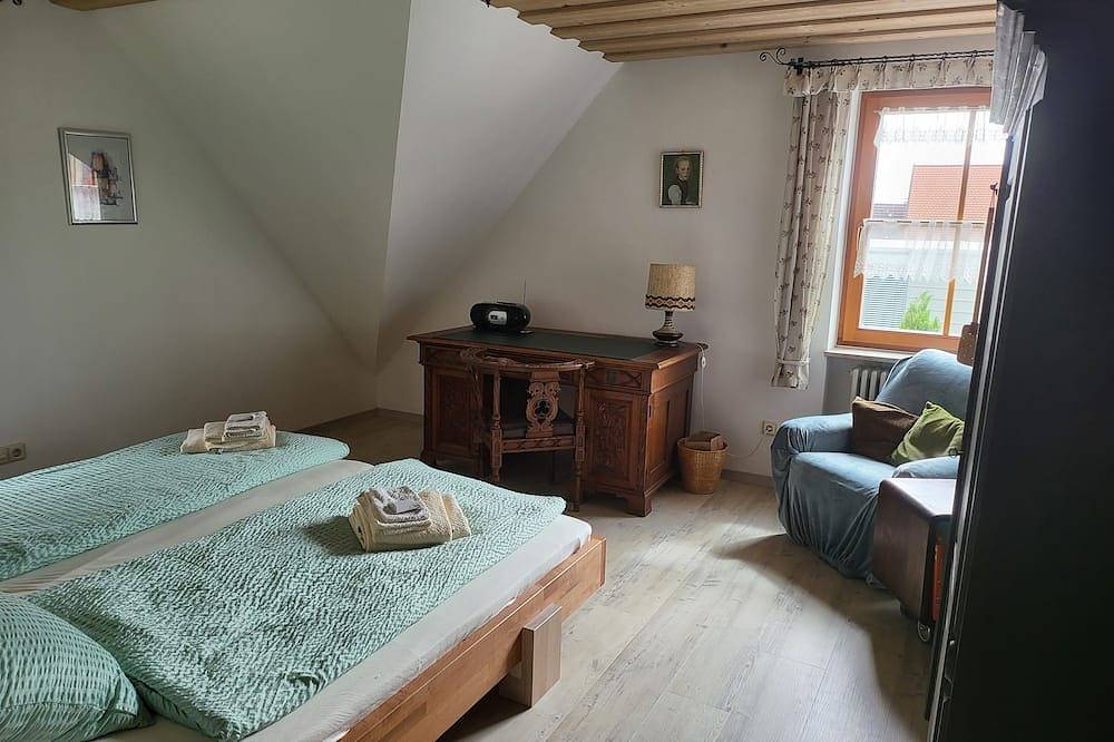 Ganze Wohnung, Große ruhige Ferienwohnung in Segringen, Dachterasse, Fernblick vom Grundstück in Dinkelsbühl, Romantische Straße