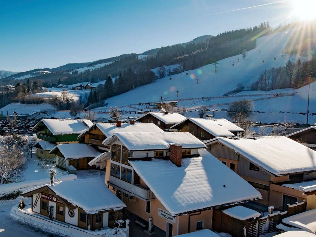 Golf- und Skipension Krug - Doppelzimmer mit Dusche, Bad, Wc - Üf in Haus, Schladming-Dachstein