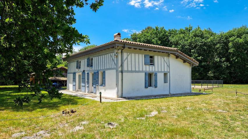 Chalet pour 8 personnes, avec piscine ainsi que terrasse et jardin dans les Landes