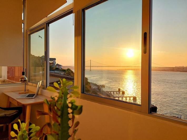Apartamento para 4 personas, con Vistas al mar y Balcón/Terraza en Almada
