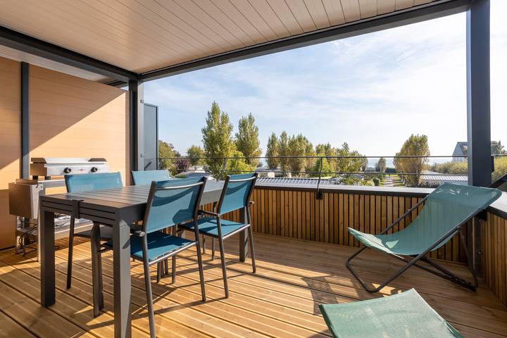 Location de vacances pour 4 personnes, avec bassin pour enfant et jardin à La Forêt-Fouesnant