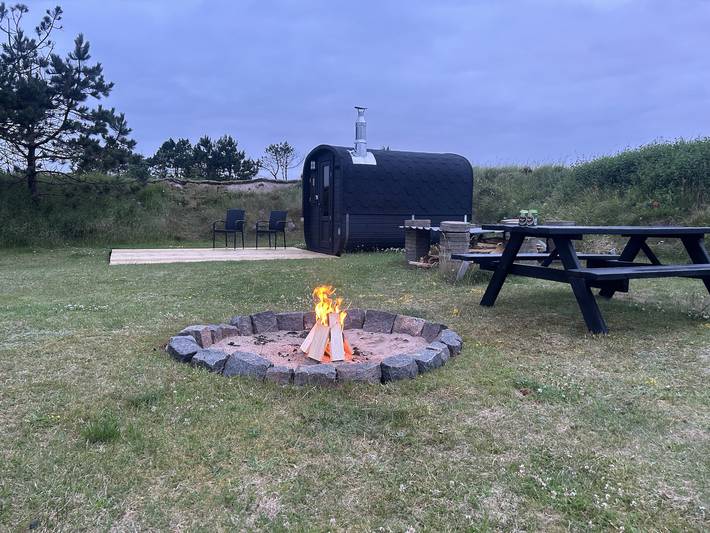 Cottage for 2 people, with Balcony/Terrace and Hot tub as well as Yard and View in Denmark