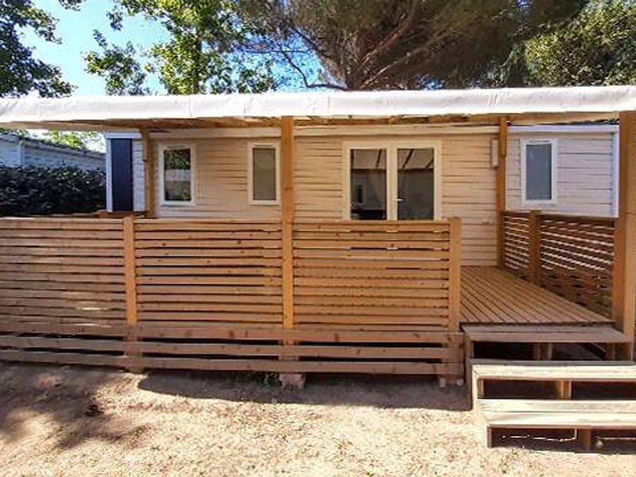 Camping Le Petit Mousse - Mobilheim 6 personen - Premium | 3 Zi. | 6 Pers. | Erhöhte Terrasse | 1 Bad | Klimaanlage in Vias Plage, Vias