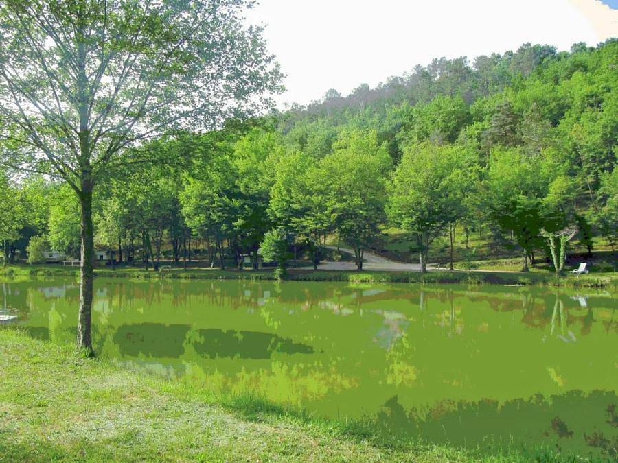 Camping Le Roc de Lavandre - Zelt 4 personen - Voll ausgestattete Lodge ohne Sanitäranlagen - Am Rand Des Fischerei-Tangs in Saint-Félix-de-Reillac-et-Mortemart, Périgord Noir