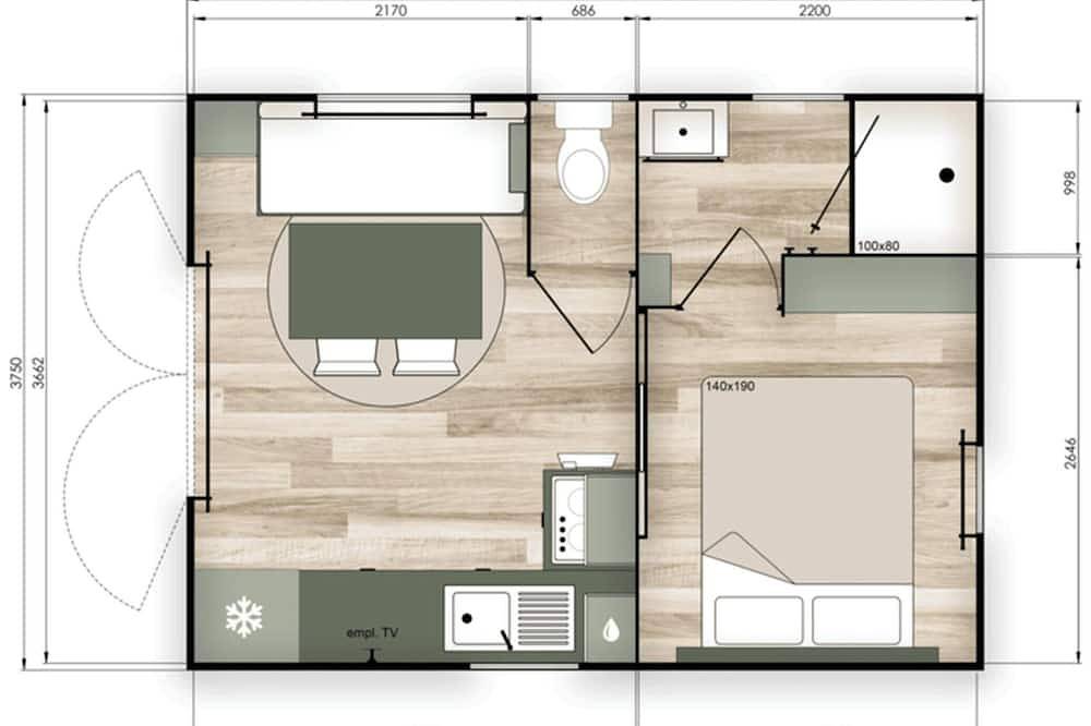 Mobil-home charmant, animaux Ok - 2 pers. in Saint-Rome-de-Tarn, Parc naturel régional des Grands Causses