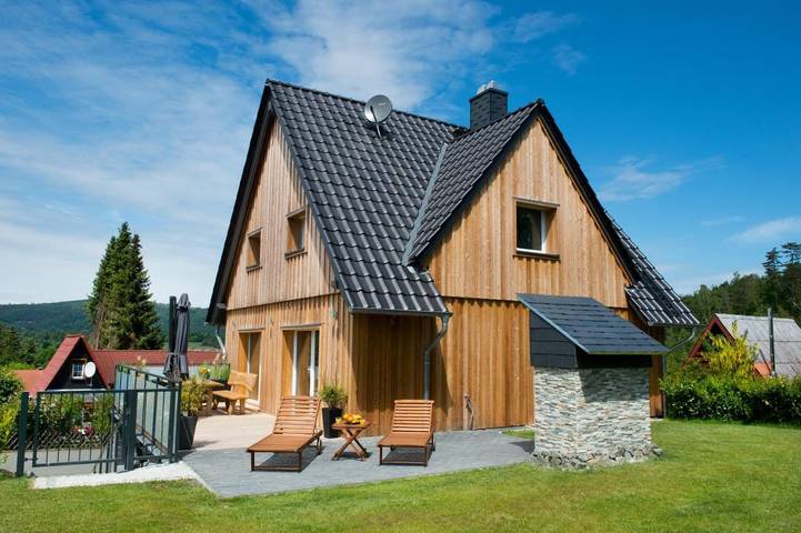 Ferienhaus für 9 Personen, mit Terrasse und Garten sowie Sauna und Ausblick in Wolfshagen