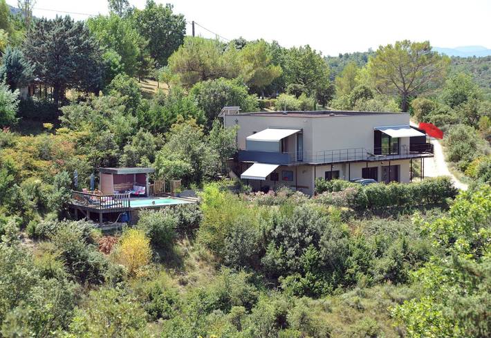 Cottage 'De Luxe - Piscine, Calme & Vue' with Mountain View, Private Pool and Wi-Fi in Grospierres, Ardèche