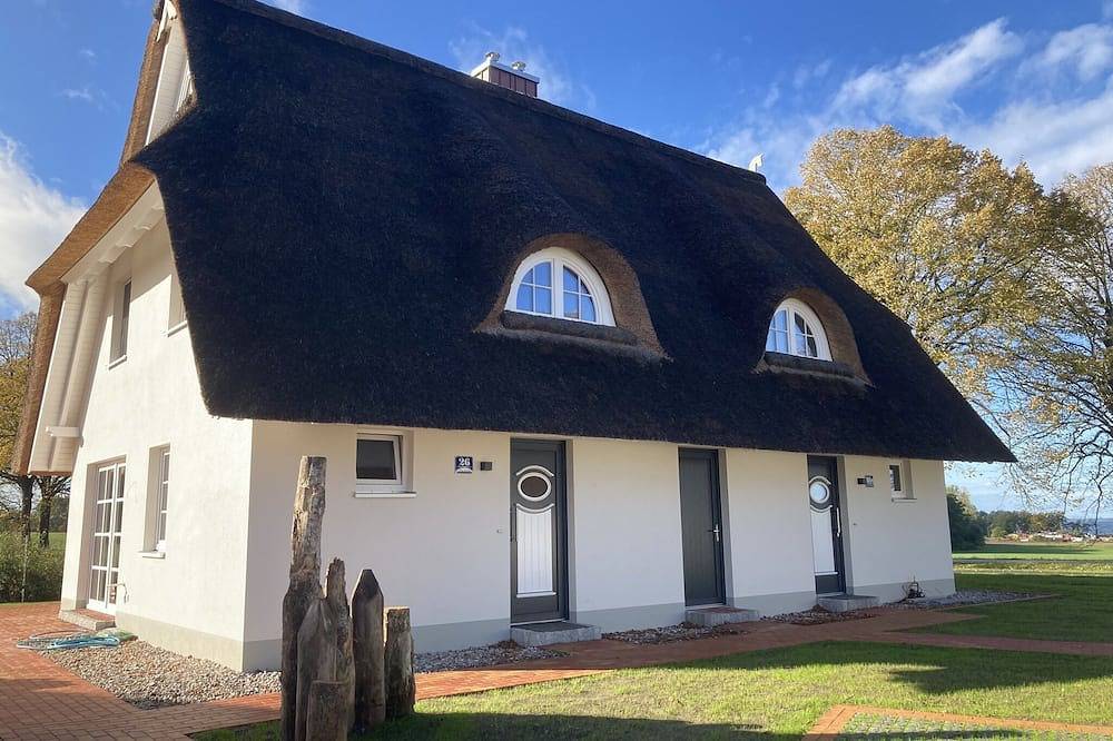 Urlaub unter Reet am Salzhaff mit Sauna. Surfen, Radfahren, Wandern - mit Hund! in Klein Strömkendorf, Salzhaff