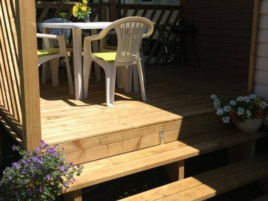 Camping Le Daguet - Mobilheim 4 personen - Loggia in Saint-Laurent-la-Vallée, Périgord Noir