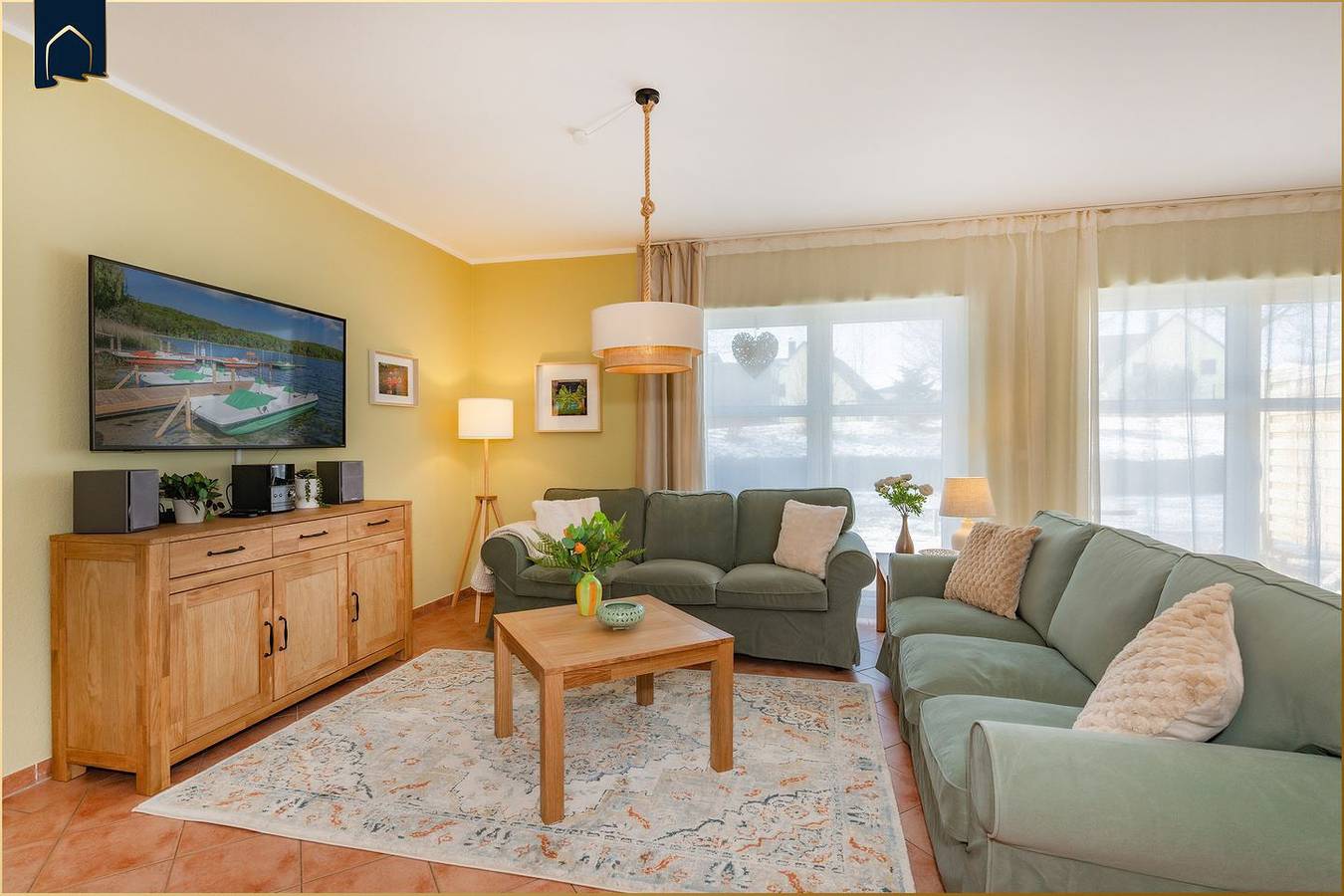 Moderne Doppelhaushälfte am See mit Terrasse & Seeblick in Korswandt, Usedom