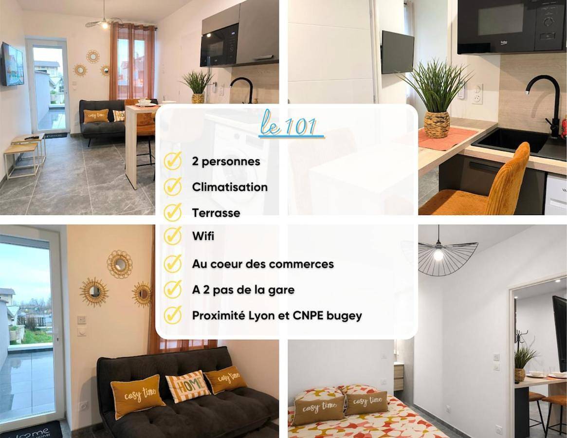 Appartement entier, Le 101 -T2 avec terrasse, commerces & gare à pied in Béligneux, Ain