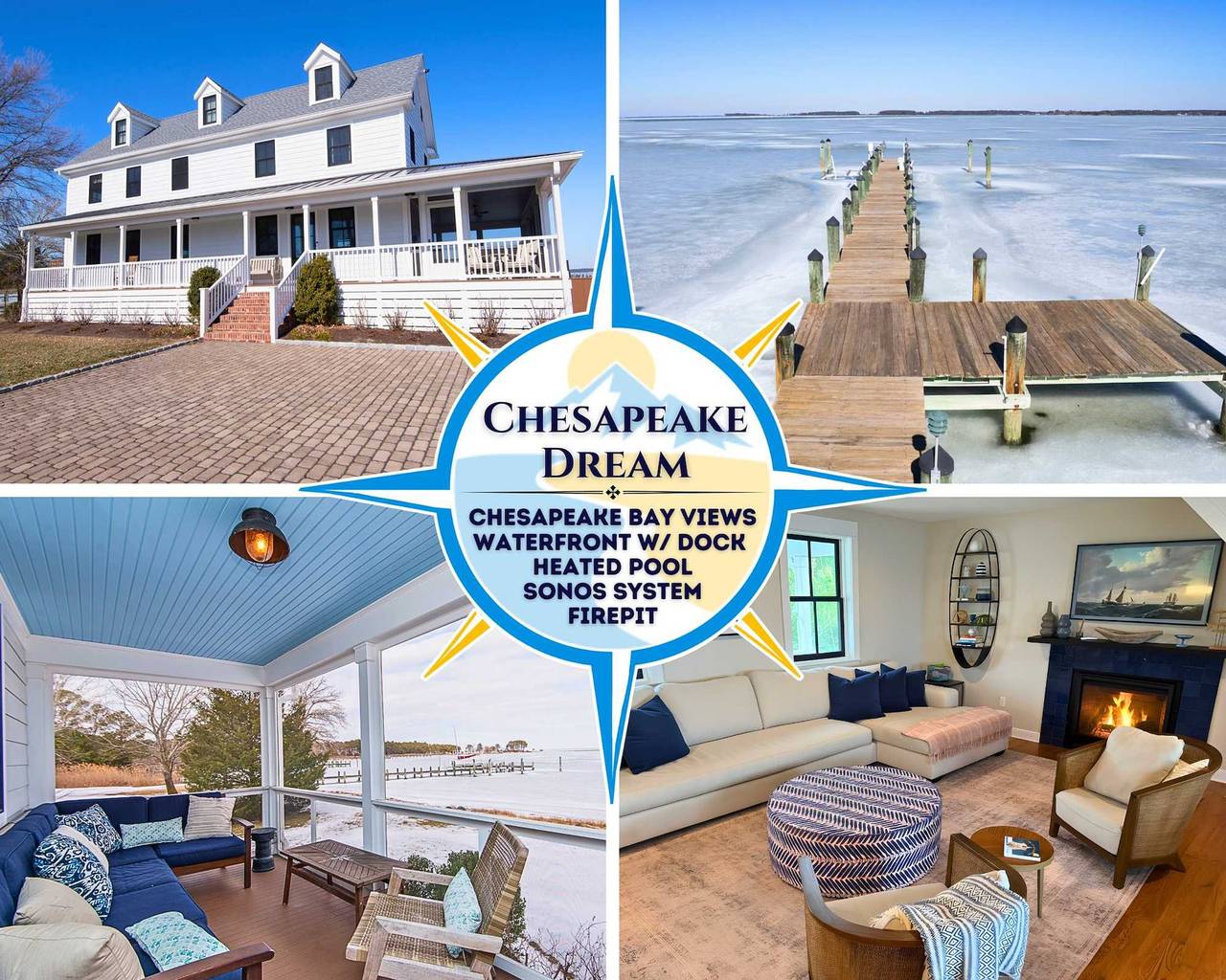 Modern Chesapeake Waterfront - Heated Pool - Dock in Chesapeake Bay