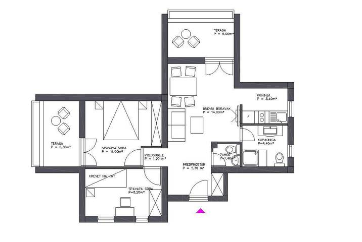 Ferienwohnung für 5 Personen, mit Balkon und Pool, kinderfreundlich in Dalmatien - 2