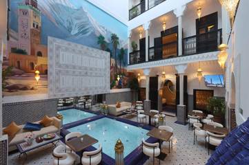 Maison de campagne pour 2 personnes, avec piscine ainsi que vue et terrasse à Marrakech