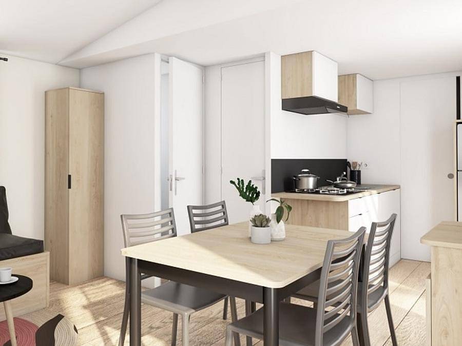 Camping l'Oasis Des Garrigues - Mobilhome 4 personas - Mobil home Grand Confort 33m² - 2 habitaciones in Vogüé, Ardèche