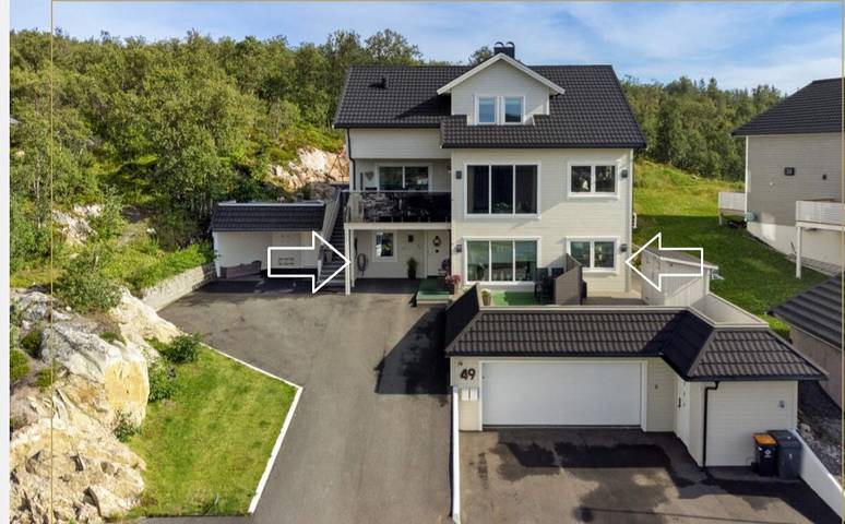 Appartamento per 5 persone, con giardino e vista oceano nonché vista lago in Tromso