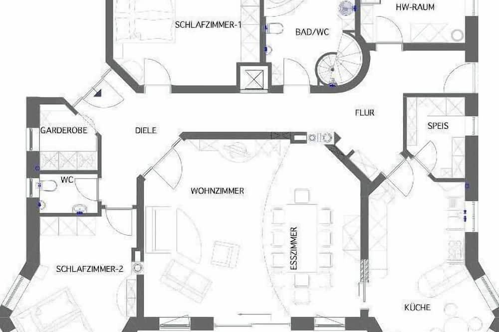 Ganze Wohnung, Ferienwohnung (140qm) mit zwei Schlafzimmern und Whirpool Badewanne in Absberg, Fränkisches Seenland