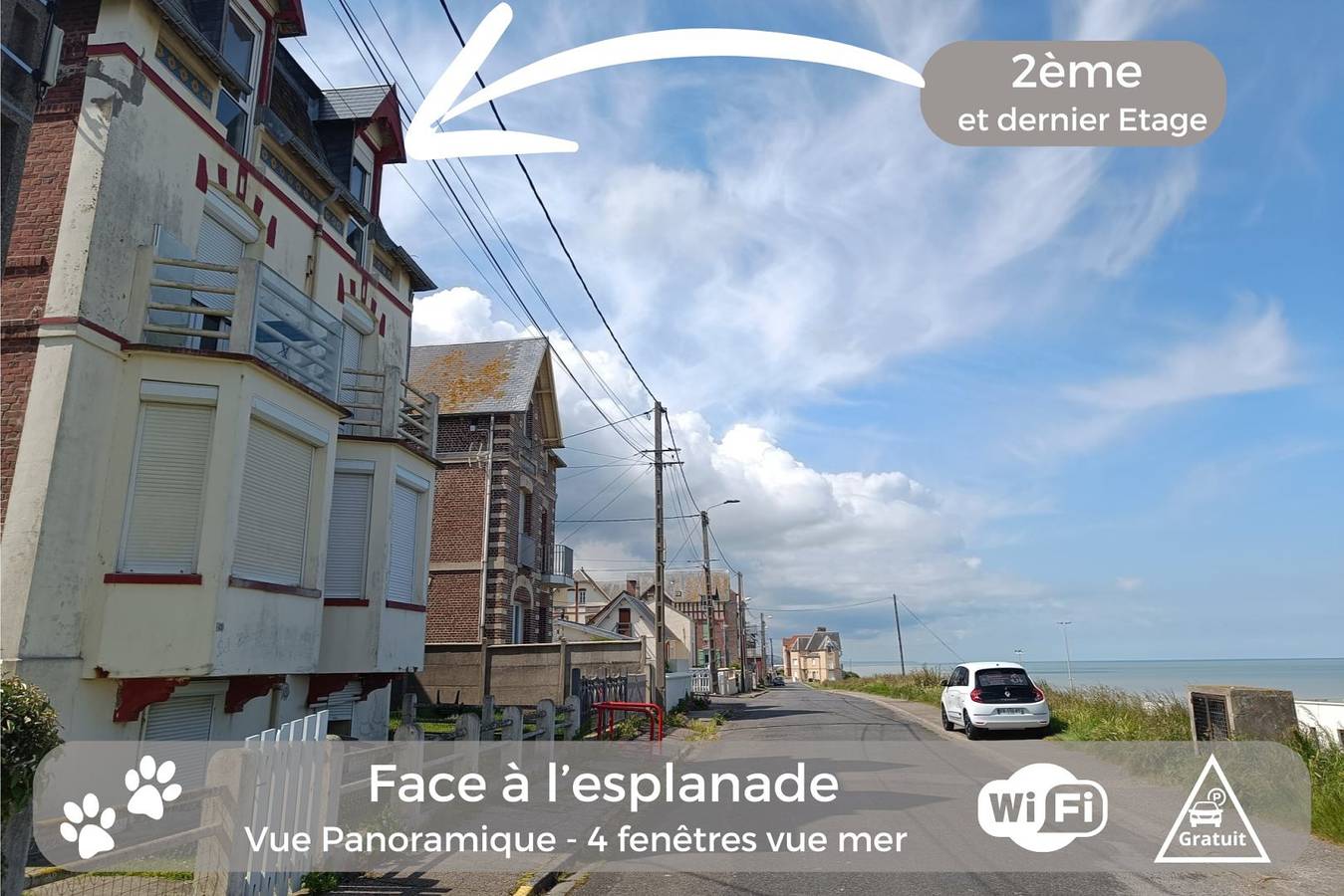 Studio entier, 09* Studio Bel Horizon 1*, panoramique vue mer, parking gratuit in Woignarue, Région d'Abbeville