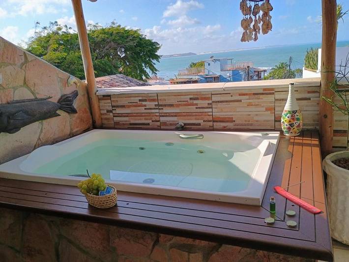 Pousadas para 2 pessoas, com vista e jardim e ainda balcão em Tibau do Sul