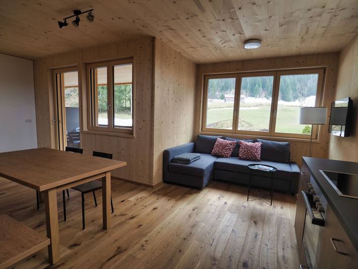 Ferienwohnung für 6 Personen, mit Balkon und Terrasse sowie Ausblick in Schoppernau