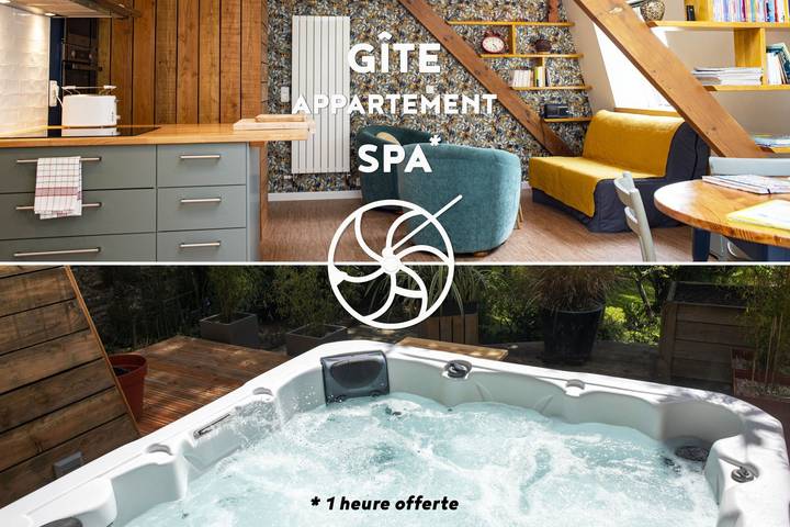Appartement de vacances pour 4 personnes, avec jacuzzi ainsi que terrasse et jardin