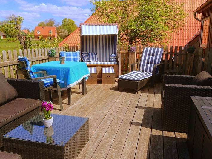 Ferienwohnung für 4 Personen, mit Balkon und Terrasse sowie Garten in Mittleres Nordfriesland