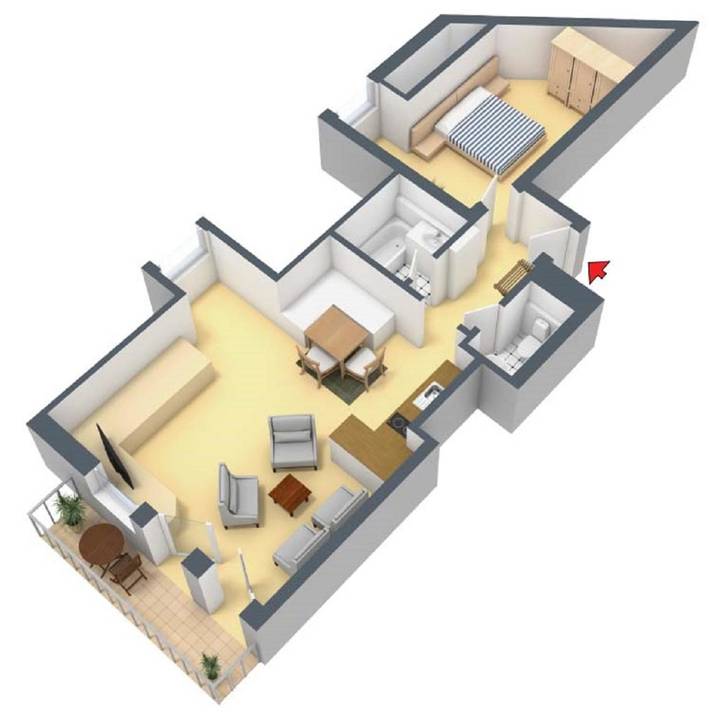 Gîte pour 4 personnes, avec piscine ainsi que sauna et balcon à Hopfen am See - 3