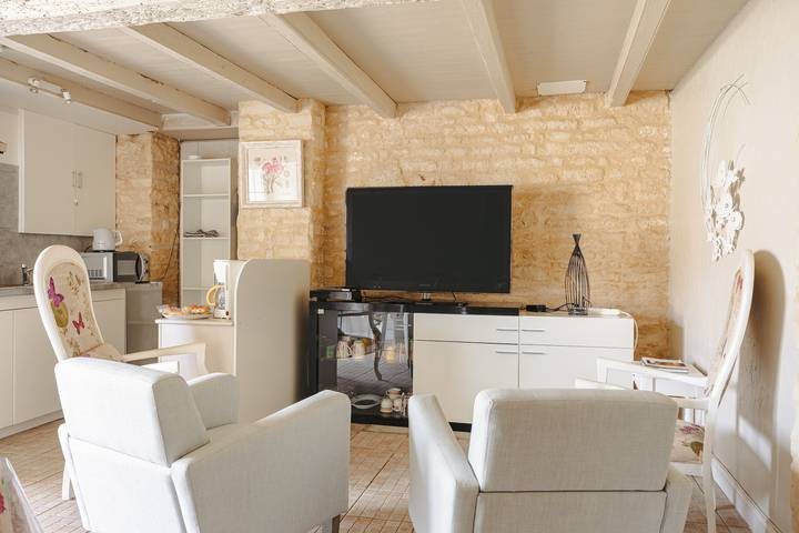 Holiday Home 'Gîte Romantique De Type Charentais' with Shared Terrace, Wi-Fi and Air Conditioning in Le Thou, Rochefort region
