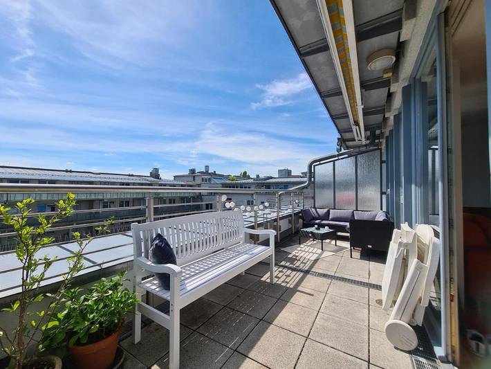Ferienwohnung für 5 Personen, mit Balkon und Terrasse sowie Ausblick in Deutsches Museum  (München)