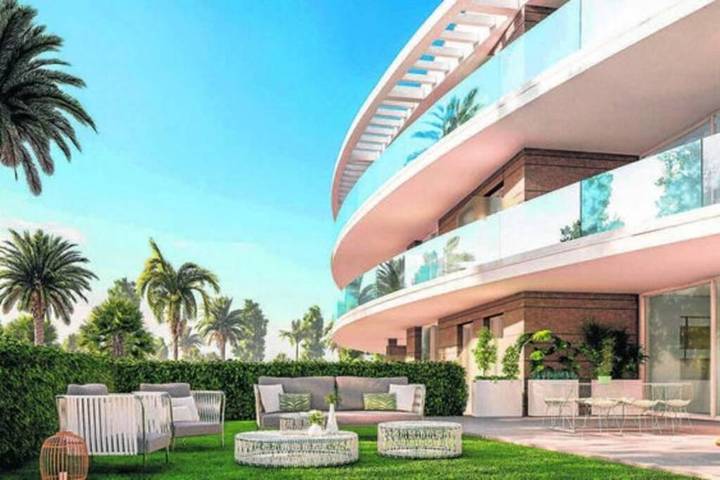 Appartement de vacances pour 4 personnes, avec jardin ainsi que vue et piscine