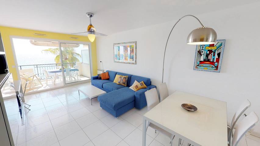 Gîte pour 6 personnes, avec vue sur l’océan ainsi que balcon et balcon/terrasse dans Plage Du Borrigo Menton - 4