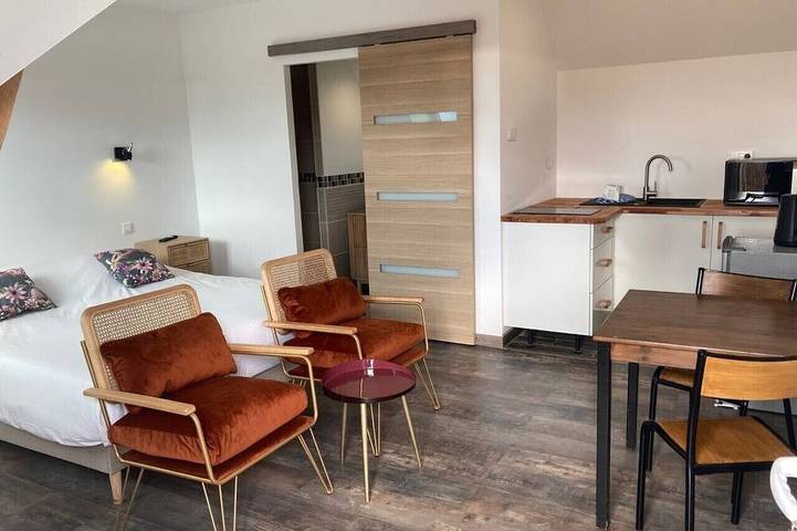 Ganze Wohnung, Studio-Komfort-Ensuite mit Dusche-Meerblick-balcon in Ambleteuse, Boulogne-sur-Mer und Umgebung