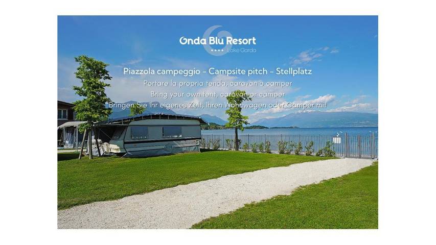 Camping per 6 persone, con piscina per bambini e piscina nonché vista lago e giardino, adatto a famiglie con bambini in Manerba del Garda