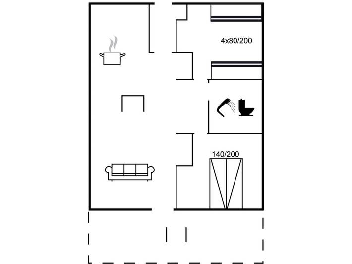 Ferienhaus für 6 Personen, mit Terrasse in Marielyst - 2