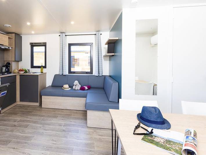 Camping Sites et Paysages - Le Ventoulou - Mobilheim 6 personen - Cottage Le P'tit Quercynois (Ankunft Sonntag) - 3 Schlafzimmer - 2 Bäder in Thégra, Regionaler Naturpark Causses du Quercy