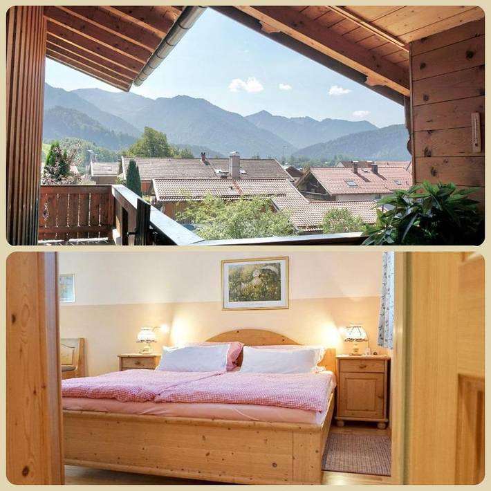 Ferienwohnung für 2 Personen, mit Balkon und Garten sowie Ausblick
