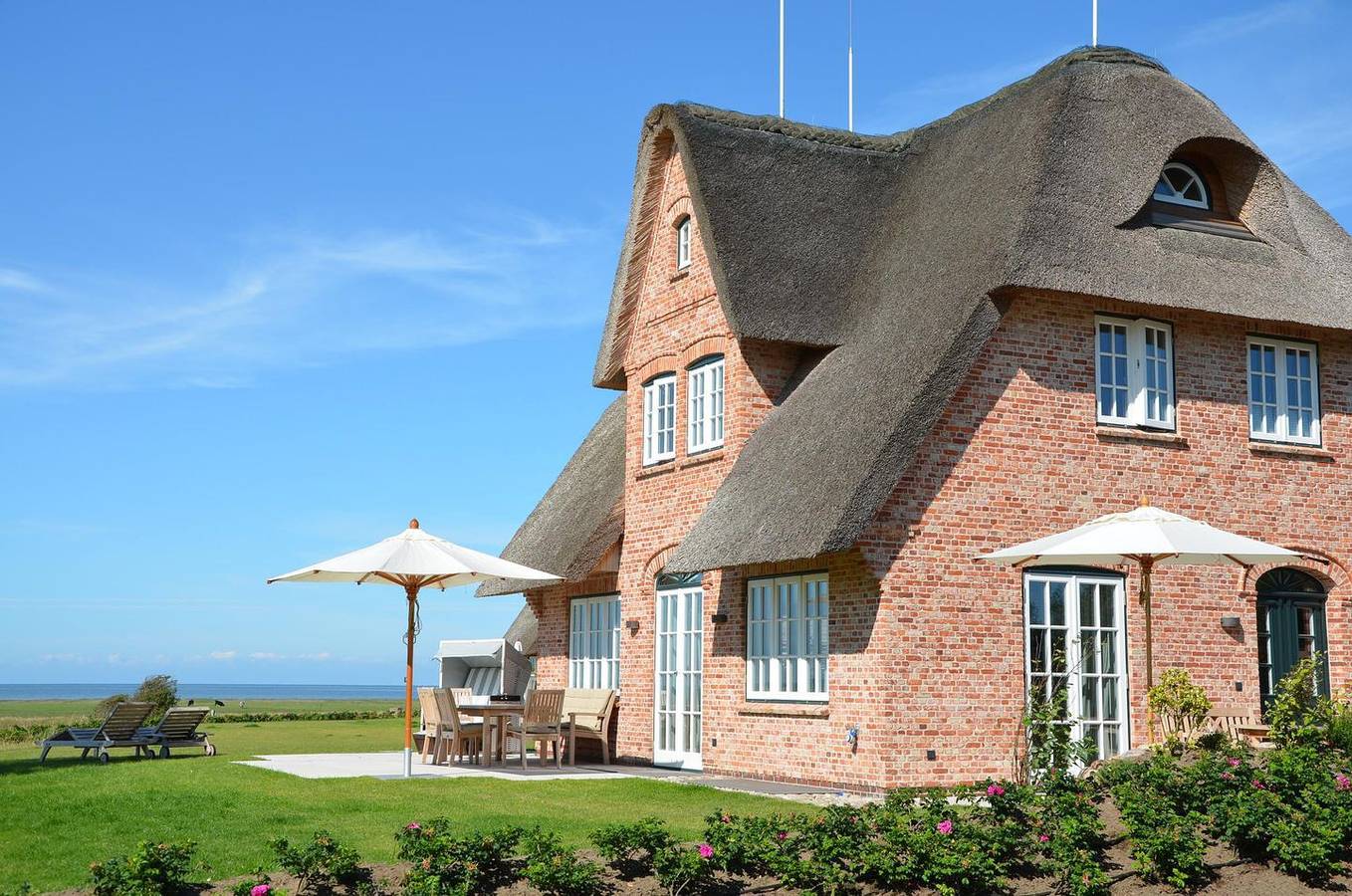 Erstklassiges Hausteil unter Reet mit freiem Blick aufs Wattenmeer in Sylt-Ost, Sylt (Gemeinde)