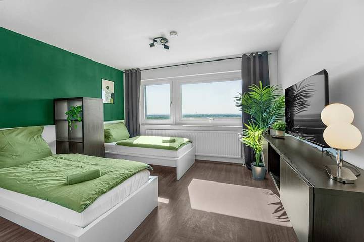 Ganze Wohnung, Apartment mit Panoramablick am Hauptbahnhof | 2 Zimmer, 4 getrennte Betten in Viewegs Garten- Bebelhof, Braunschweig