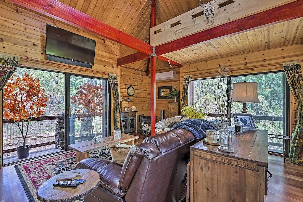 Furnished Deck: Romantic Strawberry/Pine Studio! in Strawberry, Gila County