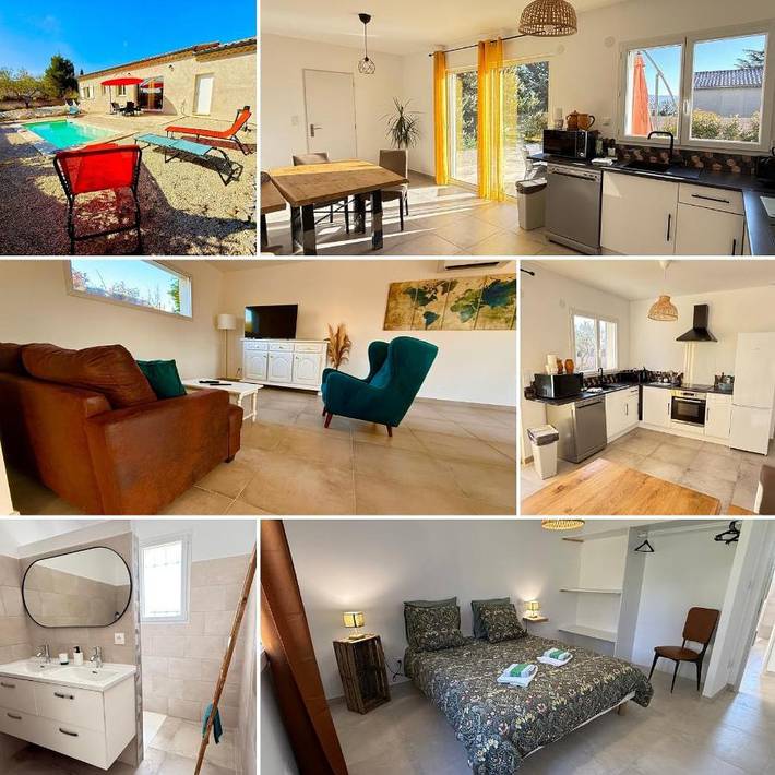 Location de vacances pour 6 personnes, avec jardin ainsi que piscine et vue à Mormoiron - 2