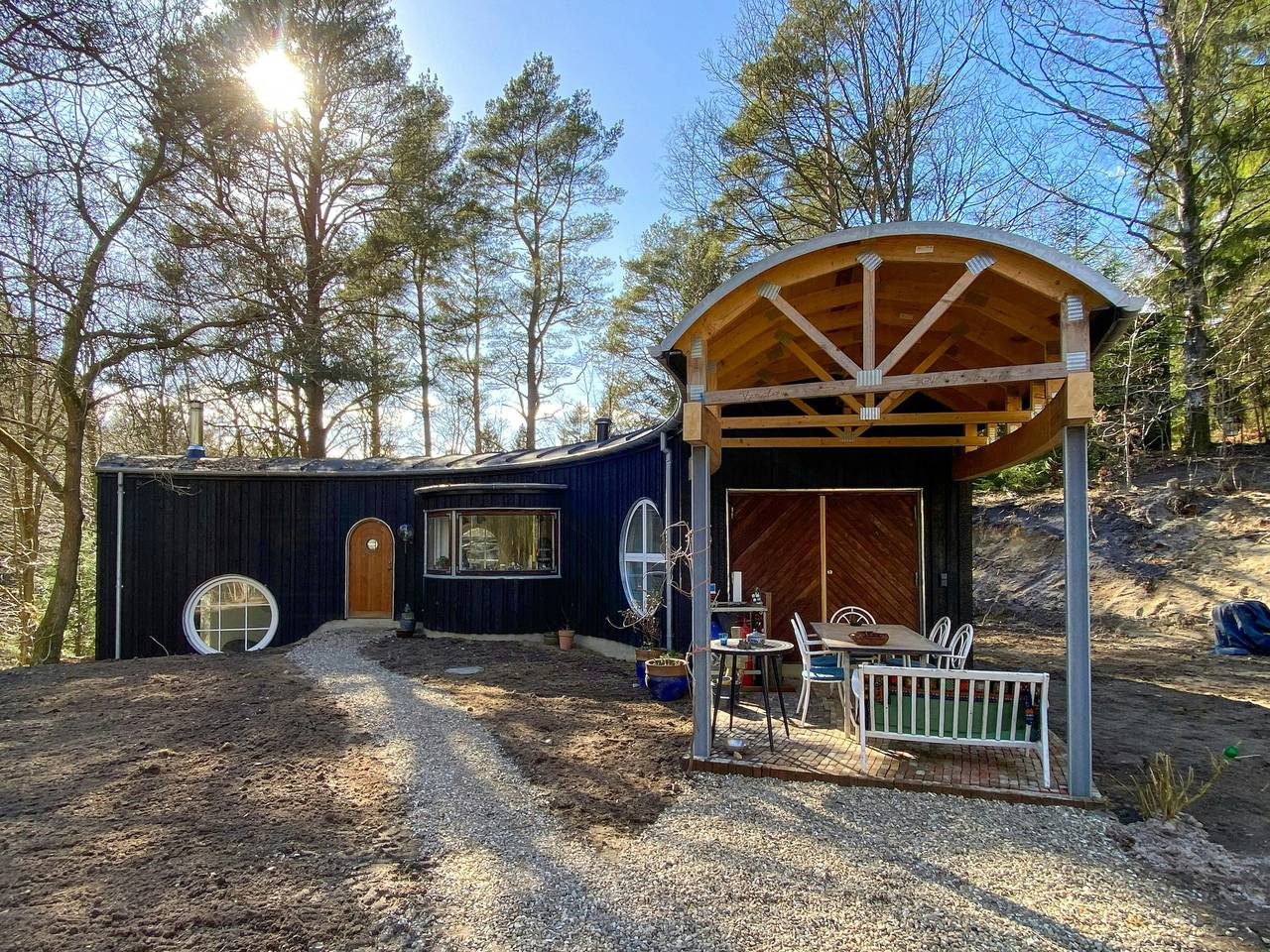 Skulpturales Haus mit Sauna am Thorsø in Silkeborg