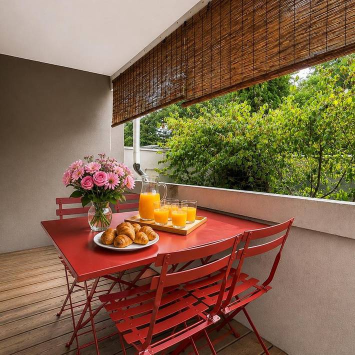 Appartement de vacances pour 4 personnes, avec Balcon ainsi que Terrasse et Vue