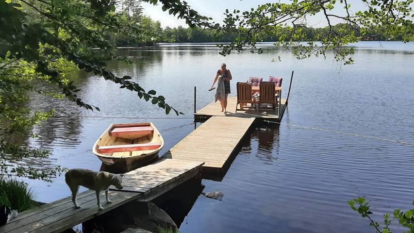 Urlaub an einem Waldsee in Skåne mit Boot in Hässleholm und Umgebung