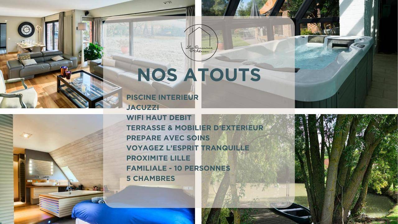Piscine privée - Jacuzzi - Maison du Lac - 10 pers in Marcq-en-Barœul, Région de Lille