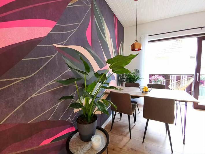 Ferienwohnung für 6 Personen, mit Balkon und Garten sowie Ausblick