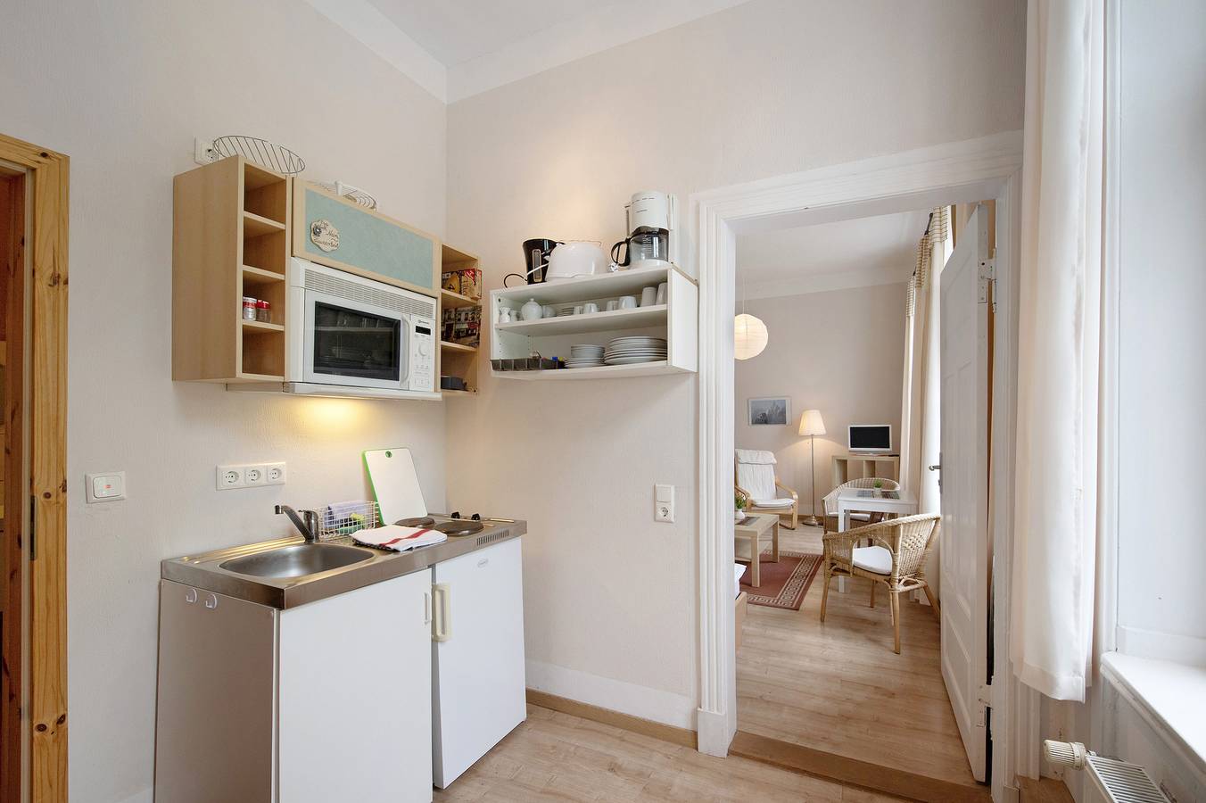 Ganzes Studio, Einzimmerapartment 'Ferienwohnung 3' mit gemeinsamer Terrasse, gemeinsamem Garten in Krakow am See, Mecklenburgische Seenplatte