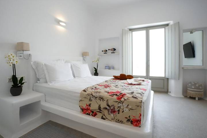 Location de vacances pour 16 personnes, avec vue sur l’océan et jardin dans Náoussa