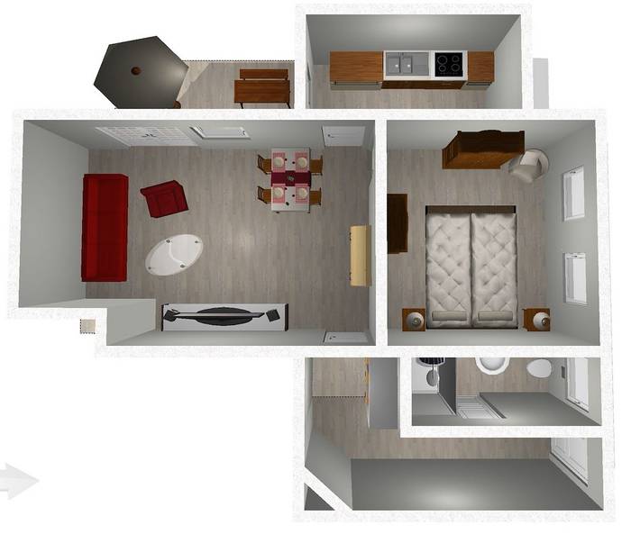 Ferienhaus für 2 Personen, mit Terrasse und Balkon/Terrasse in Gunzenhausen - 2