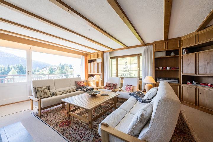 Ferienwohnung für 4 Personen, mit Balkon und Ausblick sowie Garten in Davos - 2