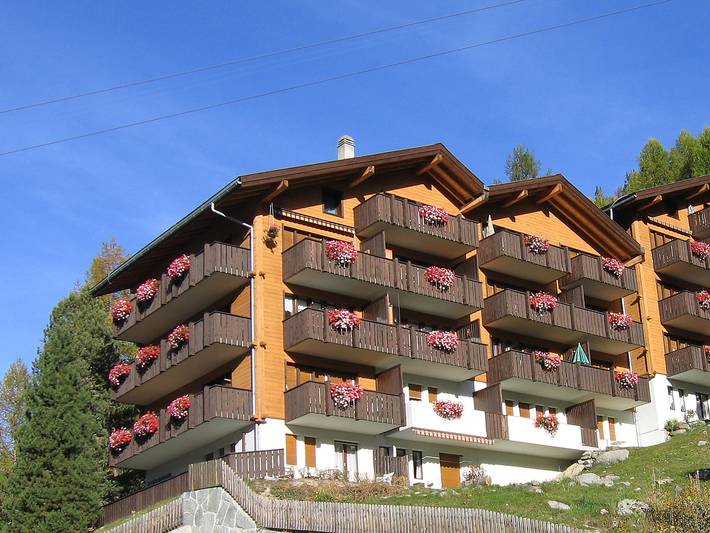 Ferienwohnung für 5 Personen, mit Balkon und Ausblick in Grächen